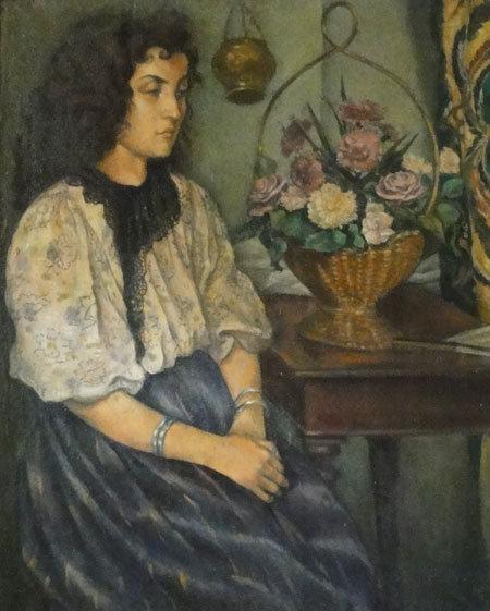 Peinture - Femmes, compagnes, maîtresses, modèles de peintres. Portraits Emile Bernard - Madame Emile Bernard née Hannénah Saati, jeune fille du Caire âgée de 15 ans que le peintre épouse en juillet 1895, 1895