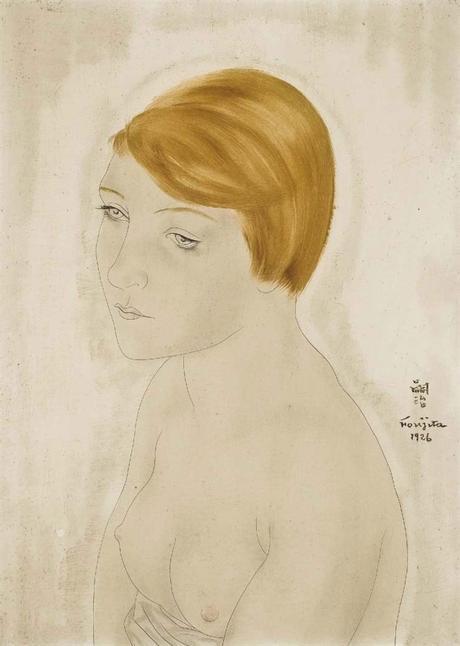 Peinture - Femmes, compagnes, maîtresses, modèles de peintres. Portraits Foujita - Portrait de Youki compagne du peintre, 1926