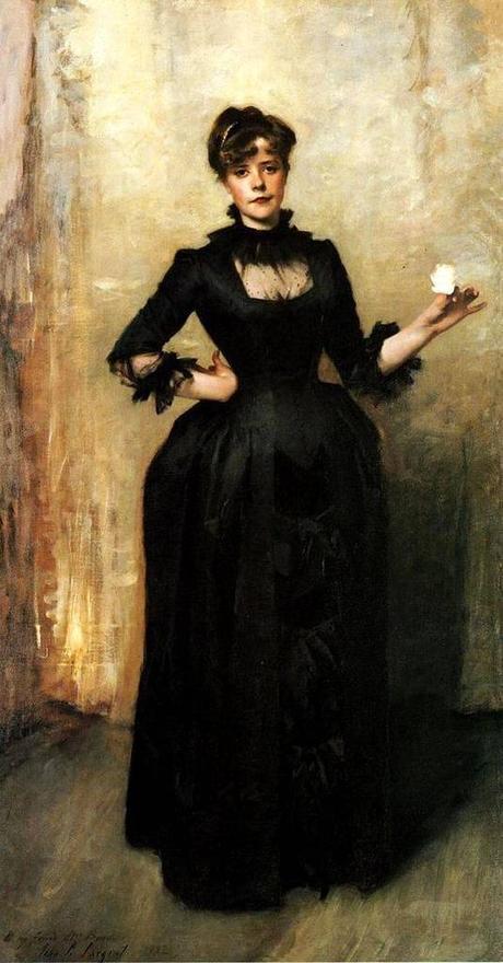 Peinture - Femmes, compagnes, maîtresses, modèles de peintres. Portraits John Singer Sargent - Portrait de Louise Burckahrdt (dite aussi La femme à la rose), maîtresse du peintre, 1882