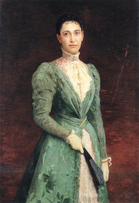 Peinture - Femmes, compagnes, maîtresses, modèles de peintres. Portraits William Bouguereau - Portrait d'Elisabeth Gardener épouse du peintre, 1895