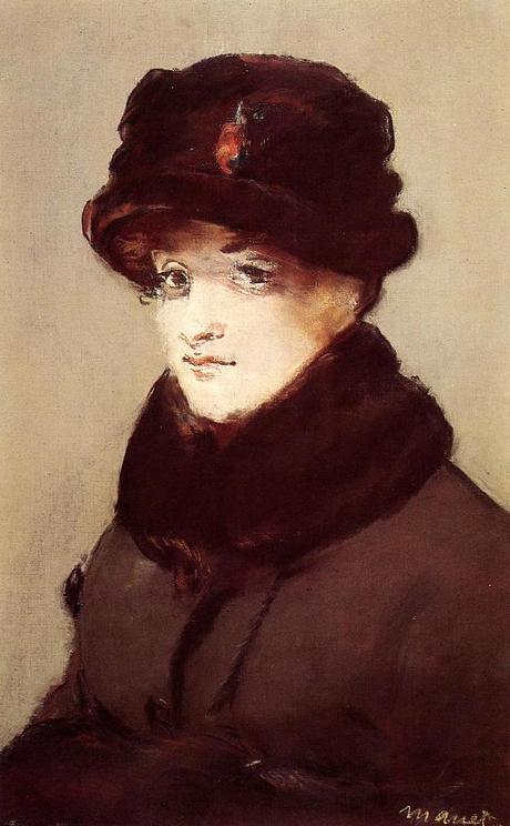 Peinture - Femmes, compagnes, maîtresses, modèles de peintres. Portraits Ebouard Manet - Méry Laurent au chapeau de Loutre (Portrait de Anne Rose Louviot, demi-mandaine connue sous le nom de Méry Laurent et modèle préféré de Manet, 1882