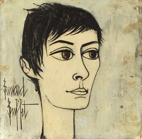 Peinture - Femmes, compagnes, maîtresses, modèles de peintres. Portraits Bernard Buffet - Portrait d'Annabel, épouse et modèle du peintre,1958/59