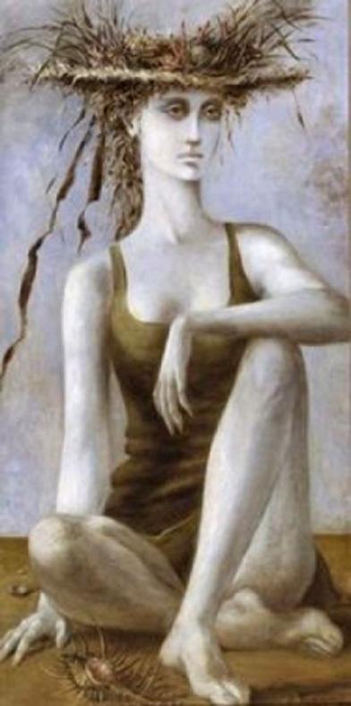 Peinture - Femmes, compagnes, maîtresses, modèles de peintres. Portraits Max Ernst - Sous l'Esplanade (Dorothéa Tanning l'épouse du peintre), 1940