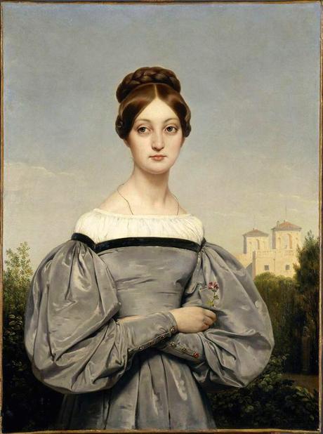 Peinture - Femmes, compagnes, maîtresses, modèles de peintres. Portraits Paul Delaroche - Portrait de Louise Vernet, épouse du peintre, 1828/1833