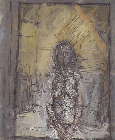Peinture - Femmes, compagnes, maîtresses, modèles de peintres. Portraits Giacometti - Portrait d'Annette Giacometti, épouse et modèle du peintre, 1954