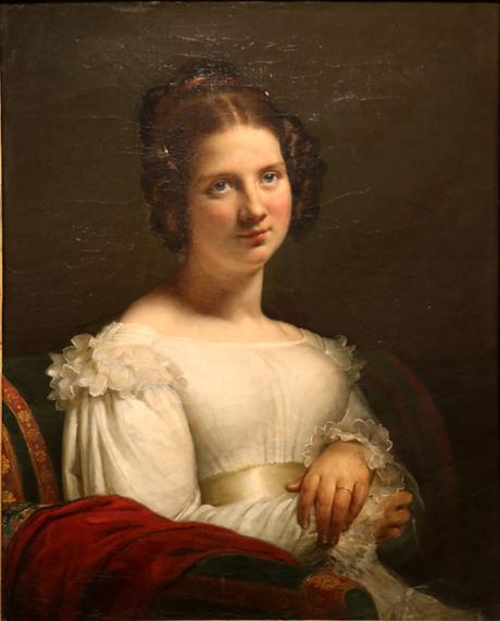 Peinture - Femmes, compagnes, maîtresses, modèles de peintres. Portraits Jean-Baptiste Paulin Guérin - Portrait de la femme de l'artiste, vers 1825:1830