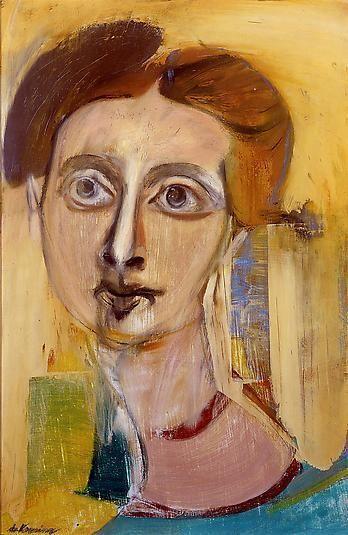 Peinture - Femmes, compagnes, maîtresses, modèles de peintres. Portraits Willem de Kooning - Woman (Portrait d'Elaine de Kooning, épouse du peintre), 1942