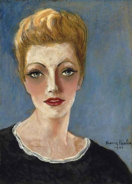 Peinture - Femmes, compagnes, maîtresses, modèles de peintres. Portraits Francis Picabia - Portrait de Suzanne Romain, muse et dernière (1944-1948) grande passion du peintre, 1943