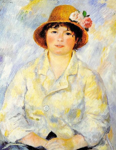 Peinture - Femmes, compagnes, maîtresses, modèles de peintres. Portraits Auguste Renoir - Portrait d'Aline Charigot, épouse du peintre, vers 1885