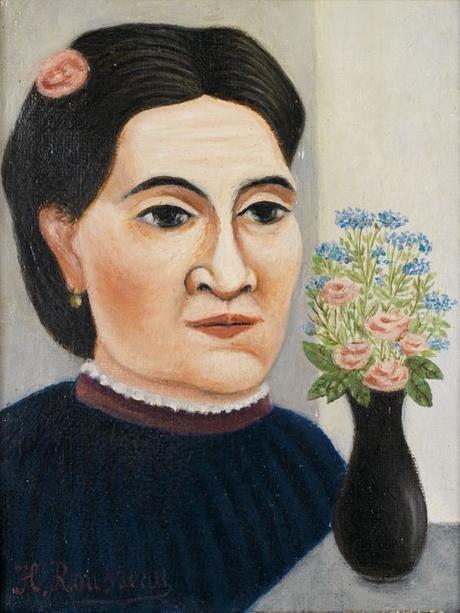 Peinture - Femmes, compagnes, maîtresses, modèles de peintres. Portraits Le Douanier Rousseau - Portrait de Clémence Boitard, première épouse du peintre, vers 1880