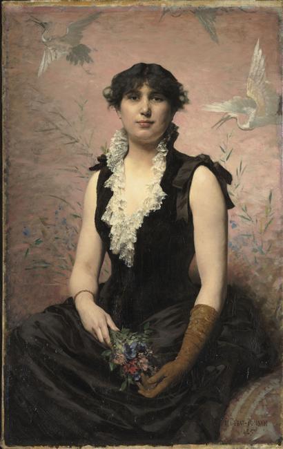 Peinture - Femmes, compagnes, maîtresses, modèles de peintres. Portraits Edouard Debat-Ponson - Madame Debat-Ponson, née Marguerite Garnier, 1885