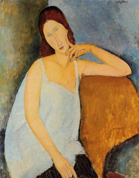 Peinture - Femmes, compagnes, maîtresses, modèles de peintres. Portraits Modigliani - Jeanne Hébuterne (compagne et modèle de l'artiste) 1918