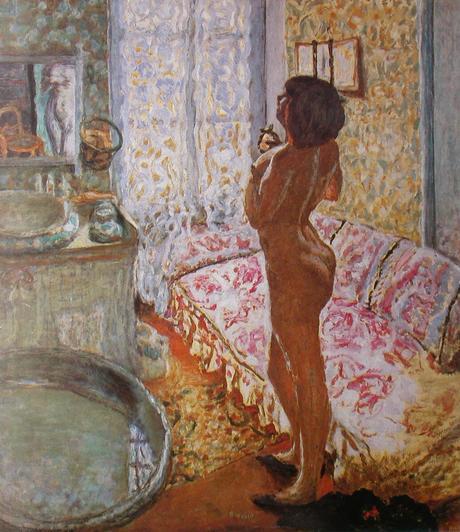 Peinture - Femmes, compagnes, maîtresses, modèles de peintres. Portraits Pierre Bonnard - L'eau de Cologne ou Nu à contre jour (Marthe, femme et seul modèle de l'artiste), 1908/1909