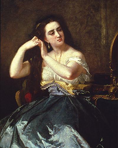Peinture - Femmes, compagnes, maîtresses, modèles de peintres. Portraits Thomes Couture - Alice Ozy modèle et maîtresse du peintre après sa rupture avec Chassériau, 1855