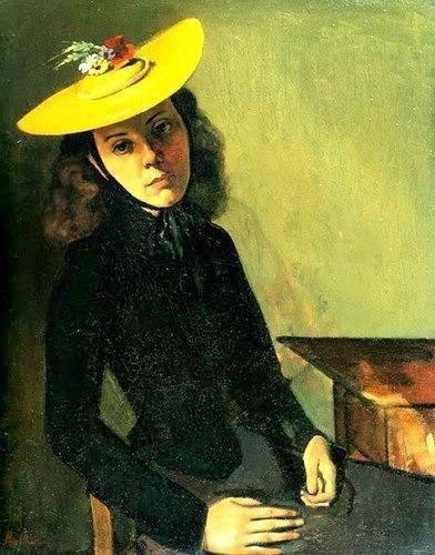 Peinture - Femmes, compagnes, maîtresses, modèles de peintres. Portraits Balthus - The Bernes Hat (Antoinette Balthus, épouse et modèle du peintre) 1938