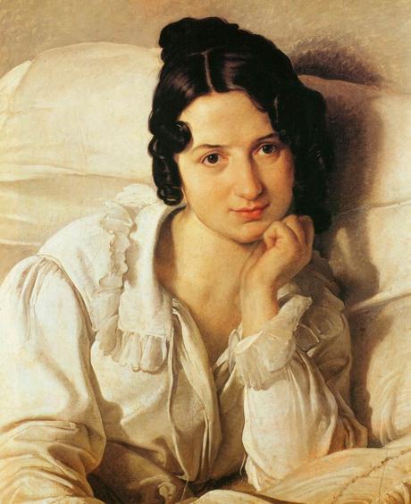 Peinture - Femmes, compagnes, maîtresses, modèles de peintres. Portraits Francesco Hayez - Portrait de Carolina Zucchi, modèle puis compagne du peintre, 1825