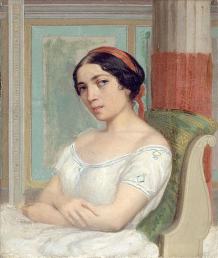 Peinture - Femmes, compagnes, maîtresses, modèles de peintres. Portraits Théophile Gautier - Portrait de Carlotta Grisi, chanteuse et compagne de l'artiste de 1843 à 1866, vers 1843