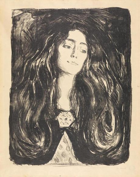 Peinture - Femmes, compagnes, maîtresses, modèles de peintres. Portraits Edward Munch - The Brooch, Eva Mudocci, violoniste, modèle de Matisse et maîtresse de Munch, 1903