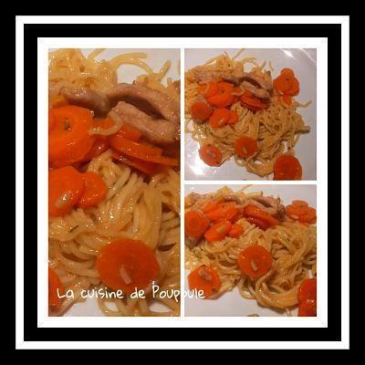 Escalope de porc mariné, Korean Ramen, nouille chinoise et sauté de carottes au thermomix ou sans Escalope de porc mariné, Korean Ramen, nouille chinoise et sauté de carottes au thermomix ou sans