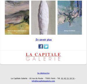 Galerie La Capitale  exposition GROUPE EXPO  Peintures Sculptures Dessins 26 Septembre au 14 Octobre 2017