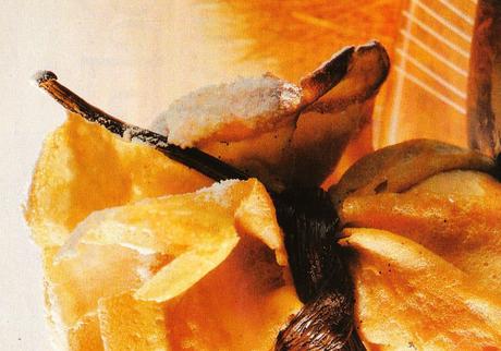 Sablé à la crème vanillée- Duo de poires « Tempura » et confites