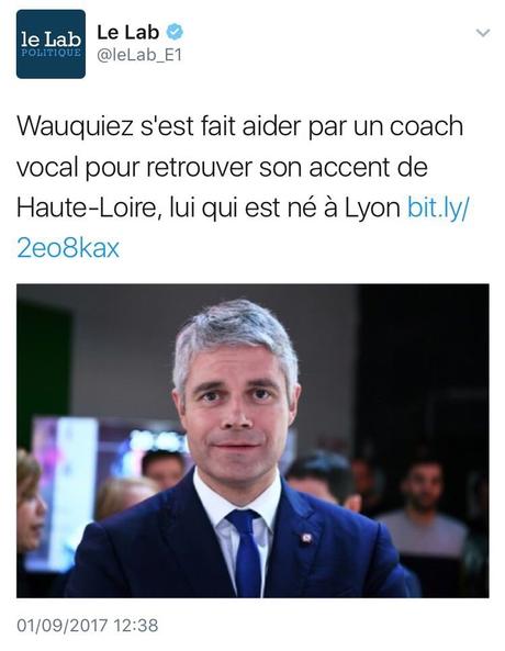 Une petite fake news de Laurent Wauquiez