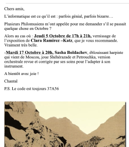 PHILOMUSES Octobre 2017 exposition Clara RAMIREZ KATZ peintures 2012-2016 5 Octobre au 10 Novembre 2017 PHILOMUSES Octobre 2017 exposition Clara RAMIREZ KATZ peintures 2012-2016 5 Octobre au 10 Novembre 2017