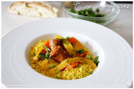 Tajine de merguez au fenouil, panais et carottes