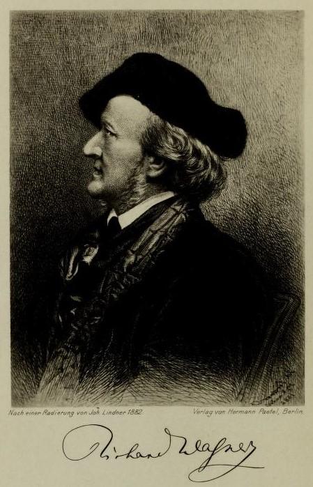 Portrait de Richard Wagner d'après une eau-forte de Johann Lindner  (1882)