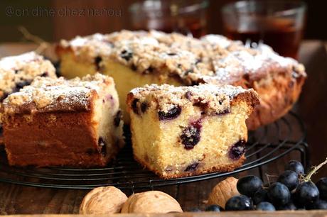 Crumble cake aux raisins noirs