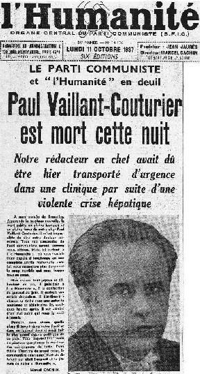 Paul Vaillant-Couturier, figure de proue du parti communiste français