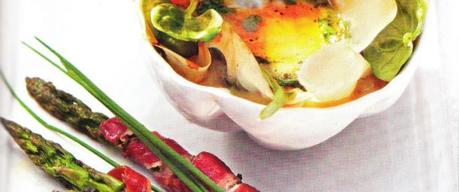 Oeufs cocotte, asperges et épinards