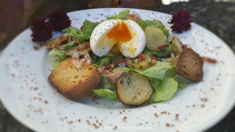 Salade campagnarde et son oeuf mollet au cookeo