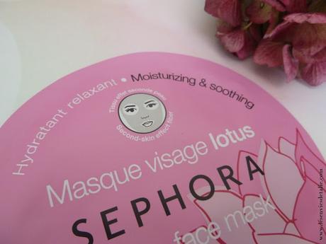 Masque visage tissu au lotus Sephora - Team Beautés Majuscules #1