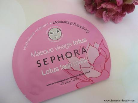 Masque visage tissu au lotus Sephora - Team Beautés Majuscules #1