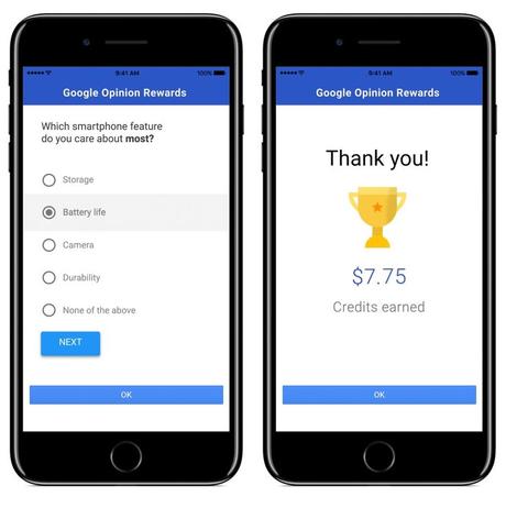 google opinion rewards sur iphone - Google Opinion Rewards (iOS) : gagner de l'argent en donnant son avis