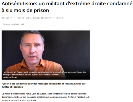 #antisemitisme : #Ryssen condamné à 6 mois de prison #antifa #antisemitisme : #Ryssen condamné à 6 mois de prison #antifa