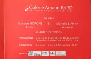 Galerie Arnaud BARD exposition Gordon HOPKINS (peintre) et Marielle LIPMAN (sculpteur) 9/30 Novembre 2017