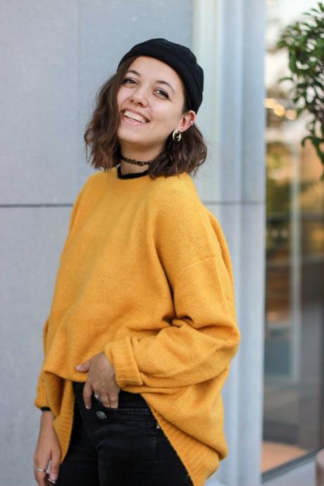 Pull jaune moutarde loose