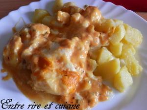 Dos de cabillaud gratinés sauce Mornay au basilic