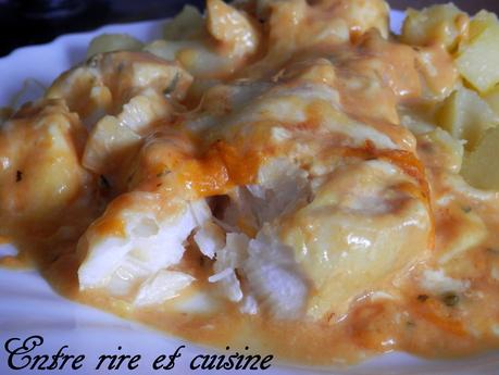 Dos de cabillaud gratinés sauce Mornay au basilic