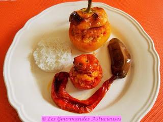Poivron et tomates farcis à la carotte (Vegan)
