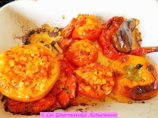 Poivron et tomates farcis à la carotte (Vegan)