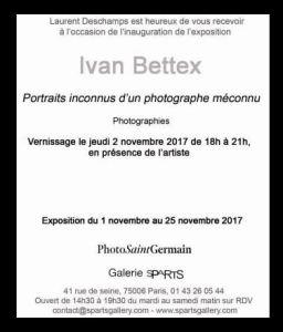 Galerie SPARTS « Portraits Inconnus d’un Photographe Méconnu » IVAN BETTEX