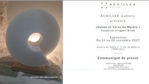 ACHILLEA Gallery  « Veines et Verve du Marbre »   sculptures d’Ingbert Brunk6 16/24 Novembre 2017