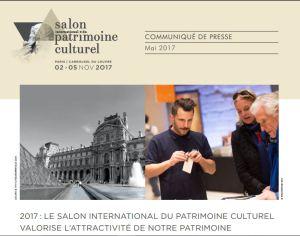 Salon International PATRIMOINE CULTUREL  au Carrousel du Louvre 2/5 Novembre 2017