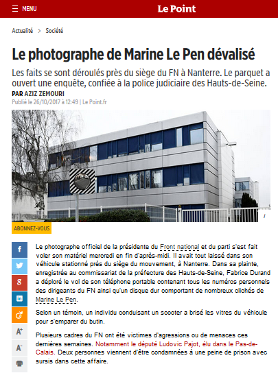 #fakenews : @LePoint invente un complot visant les cadres du #FN