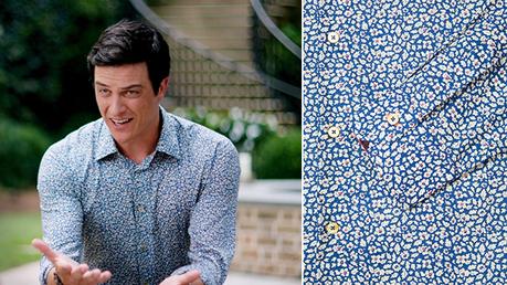 DYNASTY : Steven Carrington, in a floral shirt in s1ep03