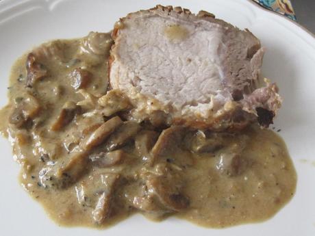Rôti de porc au bleu d'Auvergne et champignons Rôti de porc au bleu d'Auvergne et champignons