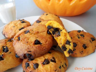 Cookies courge & chocolat pour halloween!
